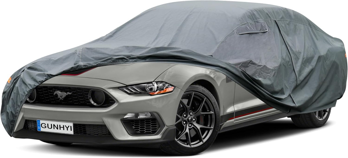 GUNHYI 16 Layers Car Cover Waterproof All Weather, Heavy Duty Outdoor Car Cover Universal Fit Sedan Toyota Camry, Tesla Model 3, Honda Accord, Nissan Altima, Kia K5/Stinger, Hyundai Sonata etc.