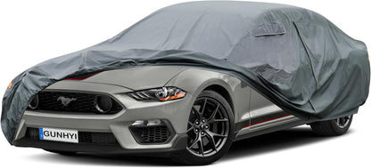 GUNHYI 16 Layers Car Cover Waterproof All Weather, Heavy Duty Outdoor Car Cover Universal Fit Sedan Toyota Camry, Tesla Model 3, Honda Accord, Nissan Altima, Kia K5/Stinger, Hyundai Sonata etc.