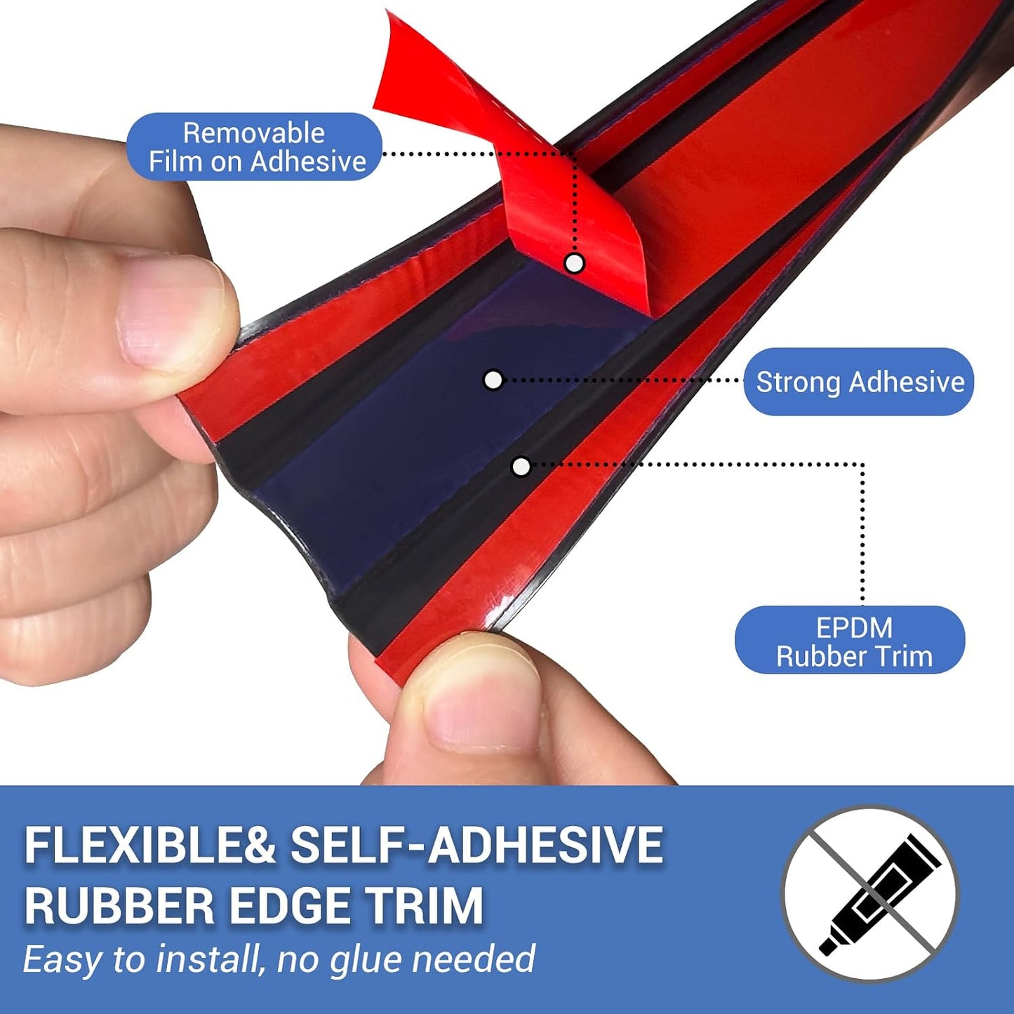 Rubber Edge Trim, 1/16" Self Adhesive Flexible U Channel Edge Protecter for Sheet Metal, Car Doors, U Shaped Sharp Edge Guards, Fit for 0-5/64" Wide Edge, Black Color, 10Ft, EPDM Material