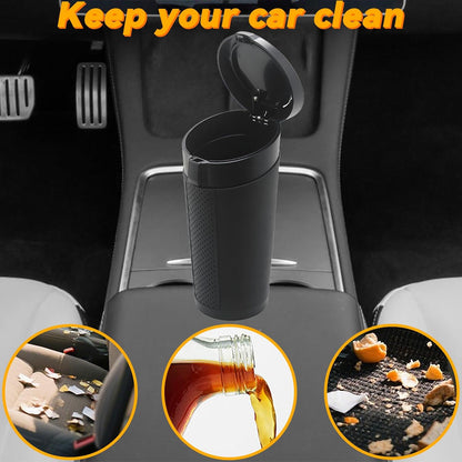 Car Trash Can Bin with Lid, Leakproof Garbage Can for Vehicle, Mini Trash Bin with 90 Attached Trash Bags, Easy to Clean Cup Holder Trash Can for Car, Home, Office