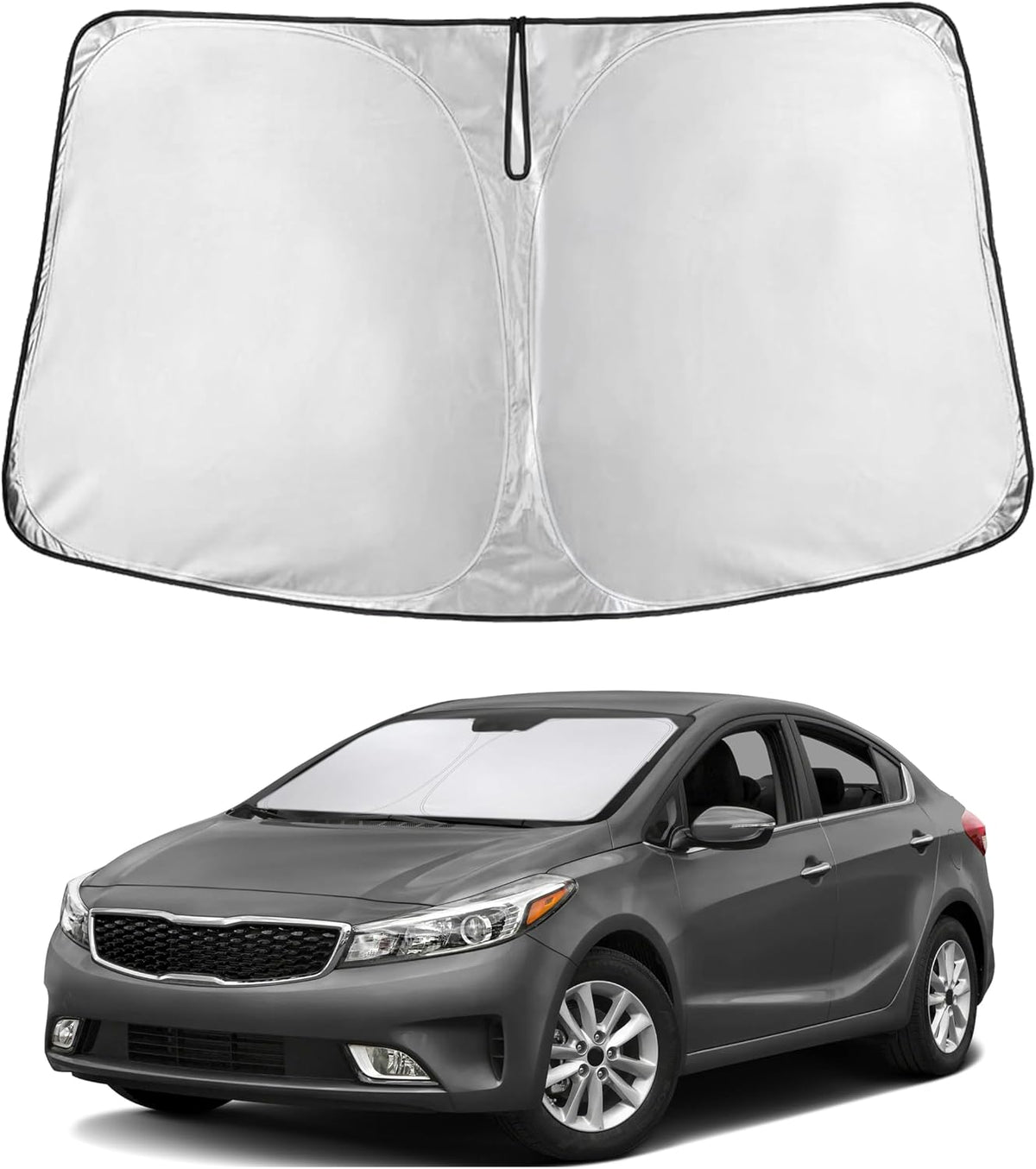 EcoNour Car Windshield Sun Shade | 2025 Upgraded Innovative No-Light-Pass Technology for Maximum Coverage | Foldable Sun Shade Keeps Your Vehicle Cool | Must-Have Car Accessories | Small (59" x 29") - Colors B