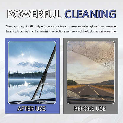 50PCS Windshield Washer Tablets,Concentrated Solid Effervescent Windshield Washer Fluid Tablets for Quickly Clearing Dust,Mud & Grime,Portable Windshields Wiper Fluid Tablet
