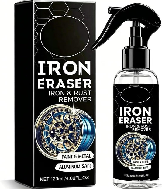 Iron Eraser Rust Remover Spray, Iron Eraser Iron and Rust Remover for Car Wheels and Paint, Fast Acting Rust and Brake Dust Remover, Professional Automotive Surface Cleaning (1PCS)