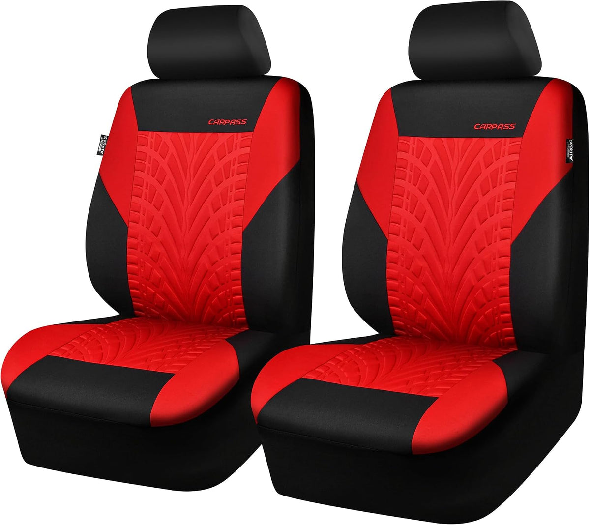 CAR PASS Car Seat Covers Full Sets, Front & Split Rear Bench for Car, 3D Tyre Embossed Automotive Interior Covers, Airbag Compatible, Quick Setup Universal Fit Seat Covers for Car, SUV(Charcoal)