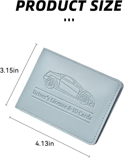 Car Registration and Insurance Holder, Leather Vehicle Document Card Glove Box Organizer, Essential Small Auto Driver License Case, Universal Automotive Interior Accessories(Black)