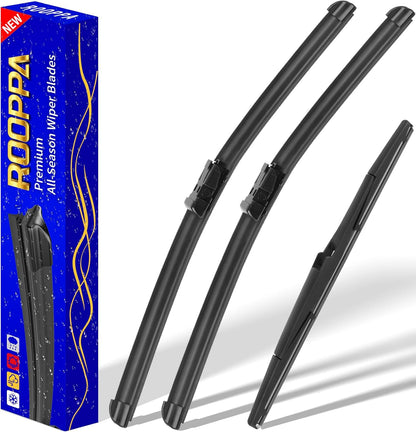3 wipers Replacement for 2017-2021 2022 Honda CRV CR-V, Windshield Wiper Blades Original Equipment Replacement - 26"/17"/12" (Set of 3) U/J HOOK - Colors A