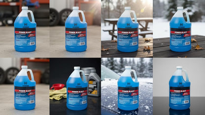 (6 Gallons) - Power Blast Windshield Washer Fluid, -20°F Protection, Blue, 1 Gallon Jug, Ready to Use (6 GALLONS, Blue Power Blast -20°F)