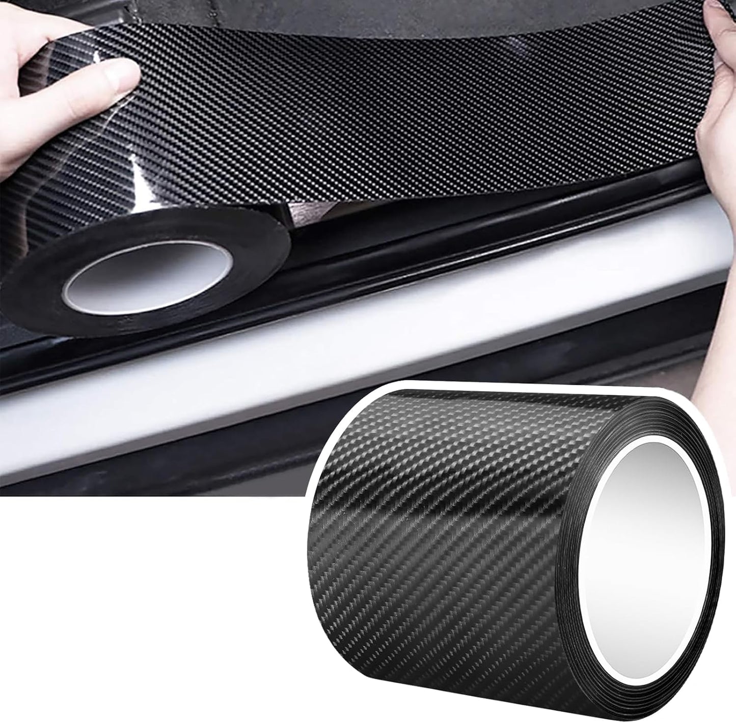 DGSL Car Door Edge Guards Door Sill Protector, 2.7In x 33Ft 5D Carbon Fiber Car Wrap Film, Vinyl Automotive Wrap Film Anti-Collision Fits for Most Vehicles (Black)