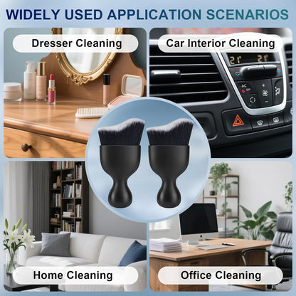 Amrules 2PCS Car Interior Detailing Brush, Auto Car Detailing Brush Dusting Brush, Soft Bristles Car Interior Cleaning Tool for Dashboard Interior, Exterior, Skylight, Leather, Dust Brush, Brown