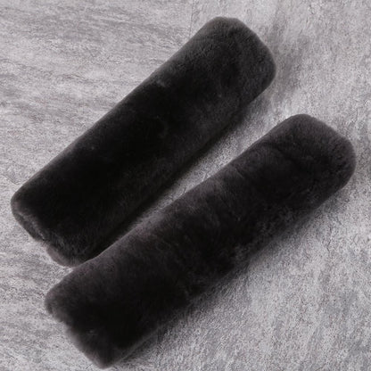 OGLAND Authentic Sheepskin Car Seat Belt Pad,2 Pack Soft Seat Belt Cover for Shoulder Pad Neck Cushion Protector Car Accessories by Genuine Natural Merino Wool (Misty Gray) - Colors B