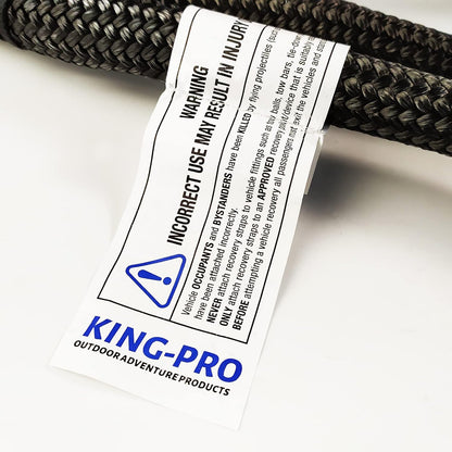 KING-PRO Kinetic Recovery Rope 1“x30' Towing Rope 48,000lbs Breaking Strength 100% Nylon Made Heavy Duty Offroad Snatch Strap 30% Elasticity for Full-Size Truck Large SUVs Offroad Vehicels (Red)