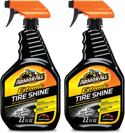 Armor All Car Tire Shine, One-Step Tire Shine Spray for Precise, Even Shine and Minimal Overspray, 2 Count