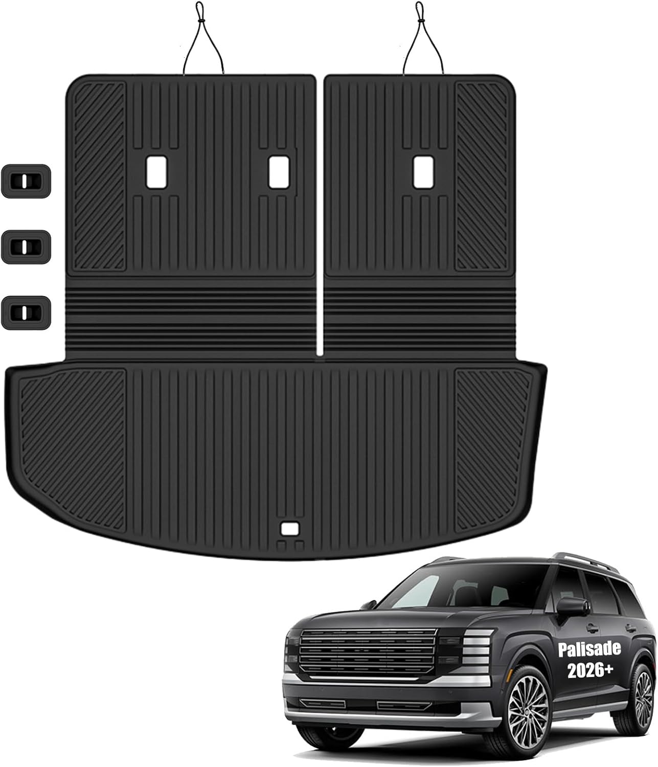 Auxko All Weather Floor Mat & Cargo Mat Fit for 2026 2025 2024 2023 2022 Hyundai Tucson Hybrid(Not PHEV) TPE Liner Tucson Accessory Set All Season Odorless Anti-Slip Floor Liner
