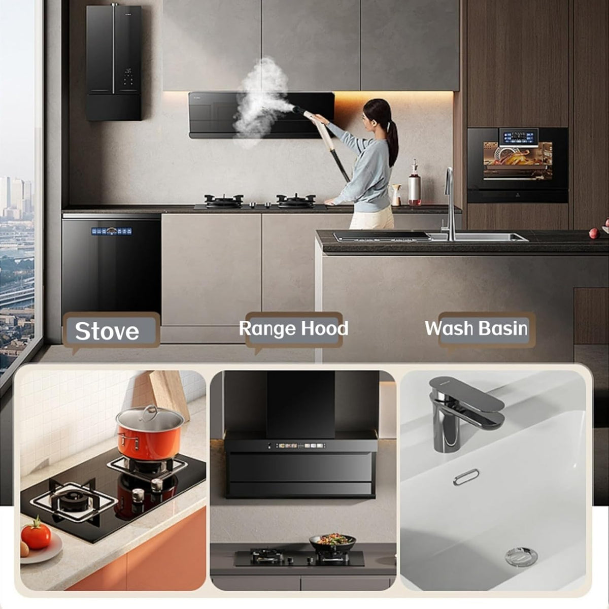 Foandbevi 7 in 1 Steam Cleaner 2500W High Pressure Steamer for Cleaning, Car Steamer Handheld Steam Cleaner for Home Use, Hardwood Floor Steam Cleaner for Upholstery, Kitchen, Bathroom, Grout