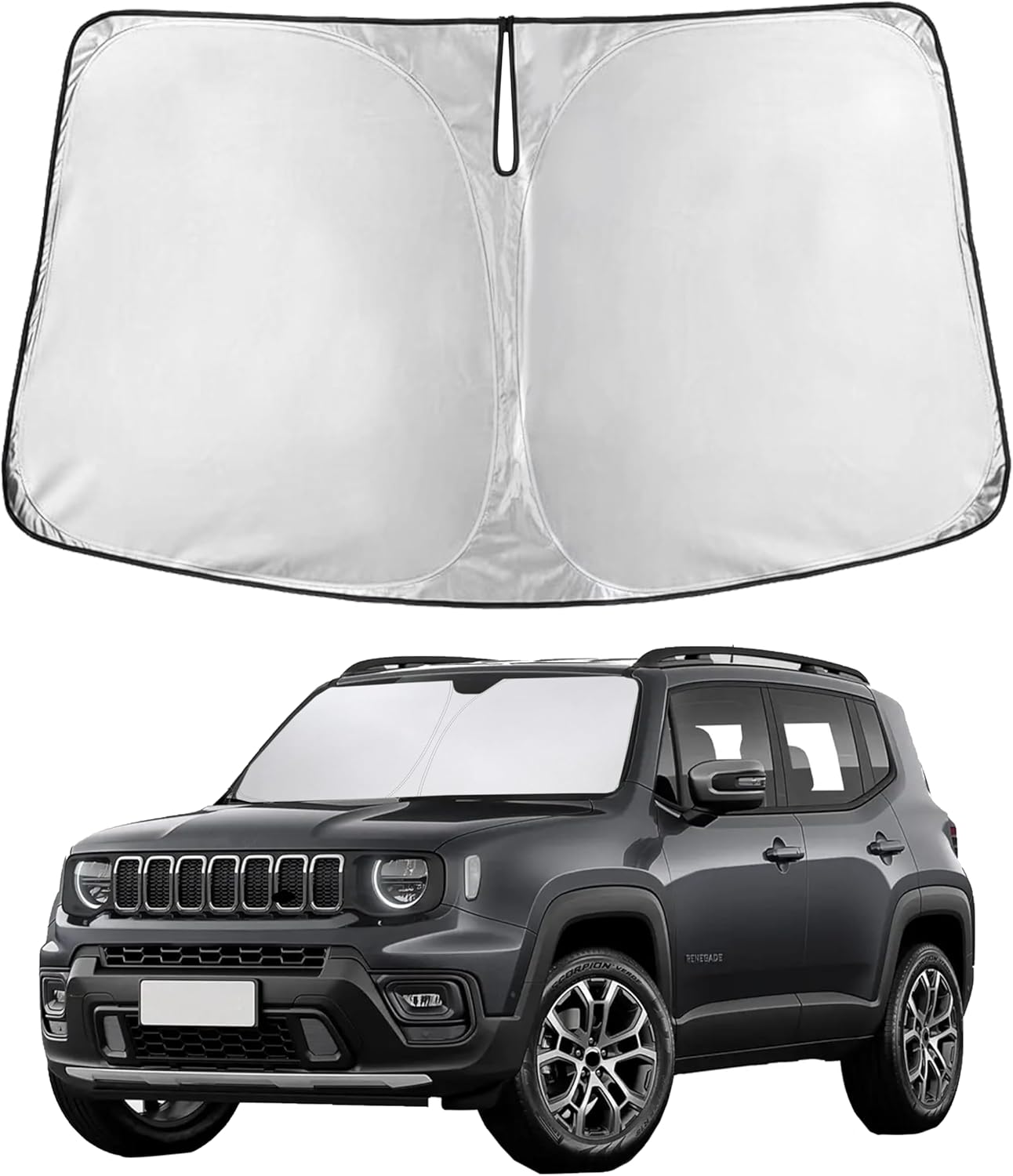 EcoNour Car Windshield Sun Shade | 2025 Upgraded Innovative No-Light-Pass Technology for Maximum Coverage | Foldable Sun Shade Keeps Your Vehicle Cool | Must-Have Car Accessories | Small (59" x 29") - Colors D