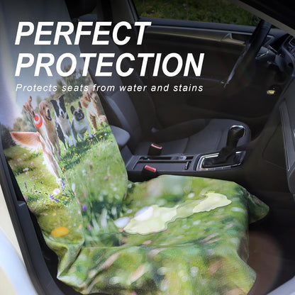 Car Seat Cover Protector Front Seats,for Gym Workout,Running,Swimming,Beach and Hiking,Waterproof Sweat Towel Bucket Seat Covers for Cars SUV Trucks (Black, 1Pcs)