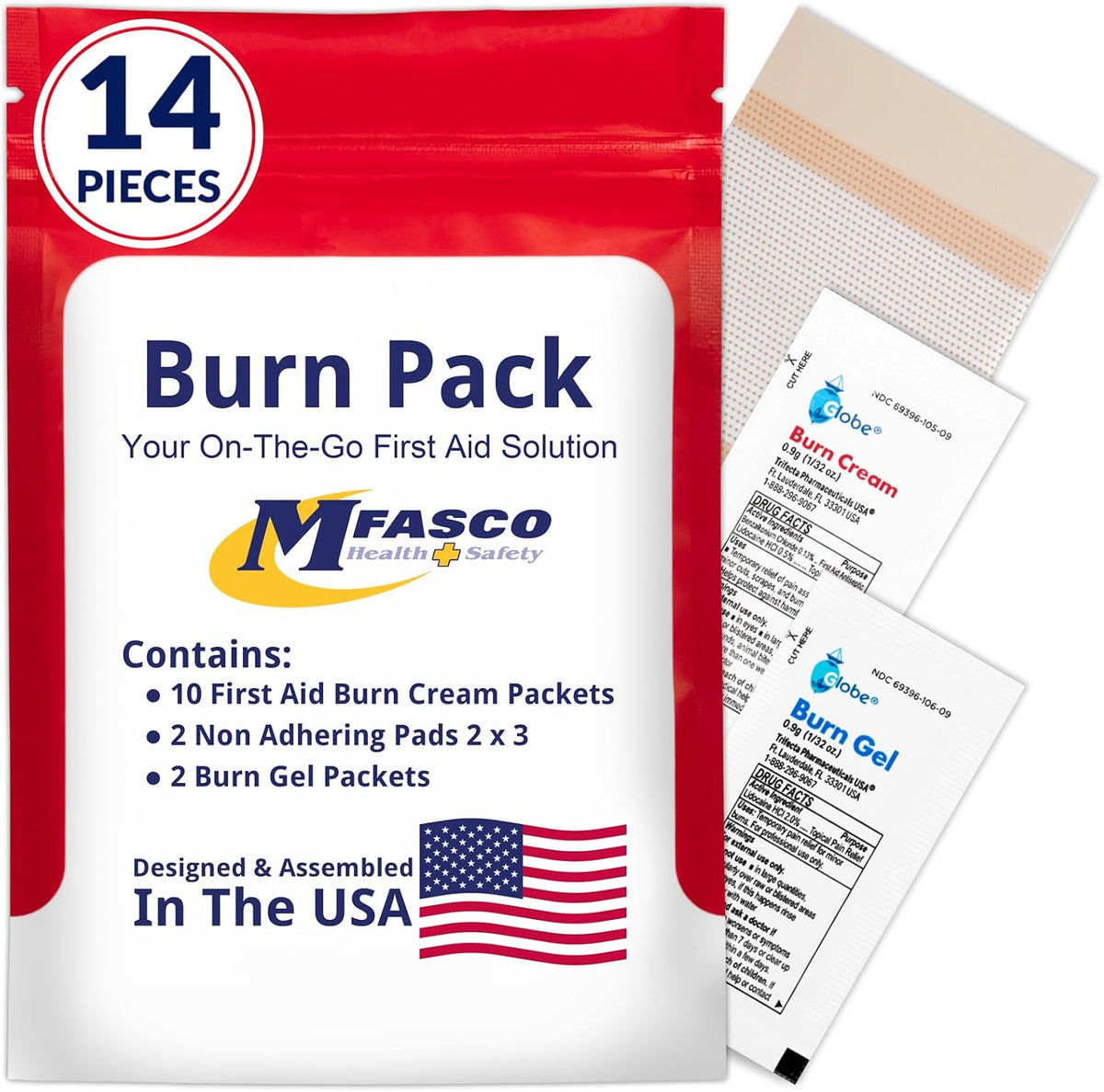 MFASCO - 7 in 1 - Travel Size Medicine Kit - TSA Approved | 28 First Aid Emergency OTC Medicine Packets for Cruise & International Travel | Compact Med Refill for Traveling & Office Assembled in USA