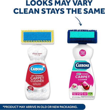 Carbona 2-in-1 Oxy-Powered Carpet Cleaner (13.5 Fl Oz), Spot Cleaner with Dual Sponge & Bristle Applicator for Targeted Cleaning, Fast Formula