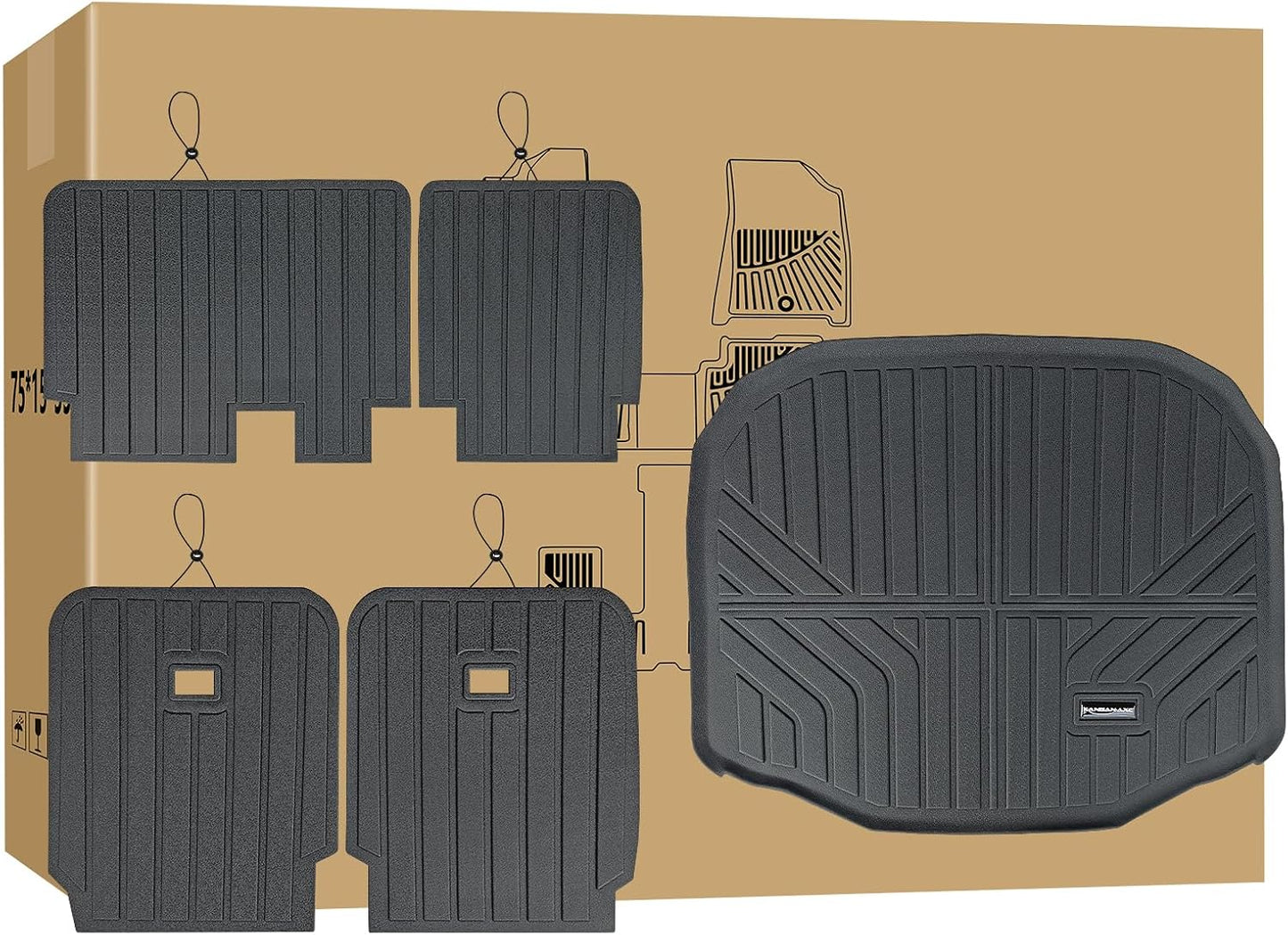 Floor Mats & Trunk Mat for 2012-2017 Chevy Equinox/GMC Terrain,TPE All Weather Protection 2 Rows Car Floor Liners with Cargo Liners for Chevrolet Equinox Accessories