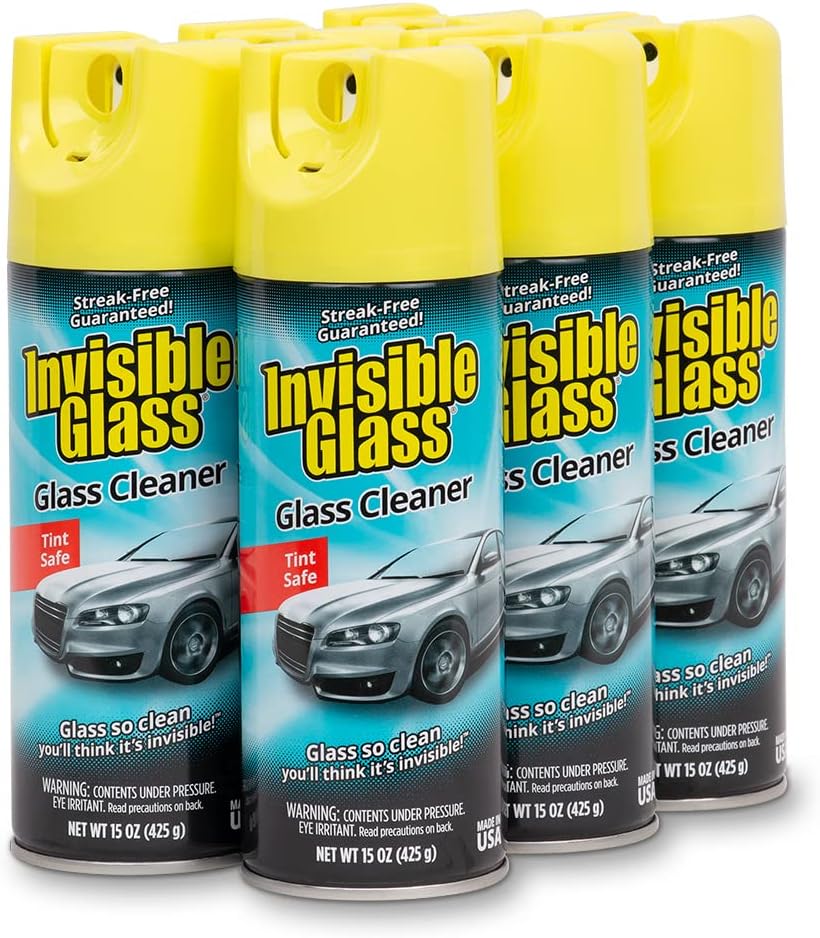 Invisible Glass 91163 Premium Aerosol Glass Cleaner Spray for Car Windshields and Windows, Automotive and Home Window Cleaner, Streak-Free, Ammonia-Free, Tint-Safe – 15 oz
