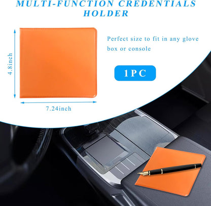 Kewucn 1 PC Car Registration Insurance Holder, Essential Auto Card Glove Box Organizer, Vehicle Interior Accessories Perfect for Most Car, Truck, SUV (10.55''×4.8'', Pink)
