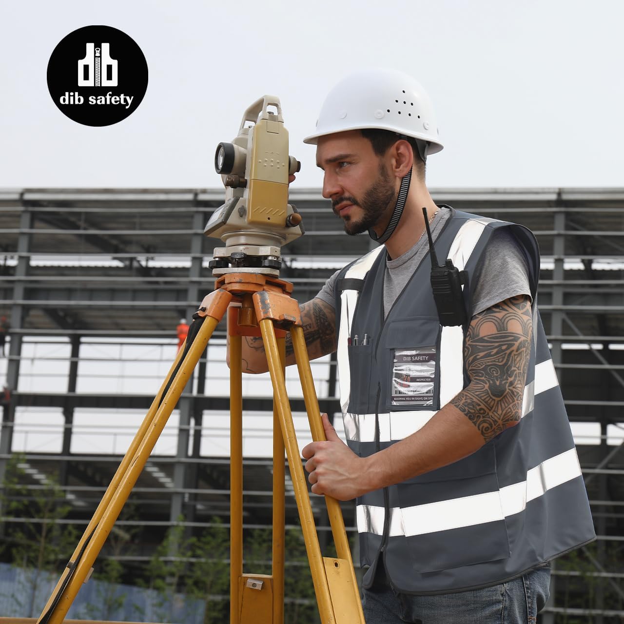 Dib Safety Reflective Safety Vest for Men Women, High Visibility Vest with Pockets and Zipper, ANSI Class 2