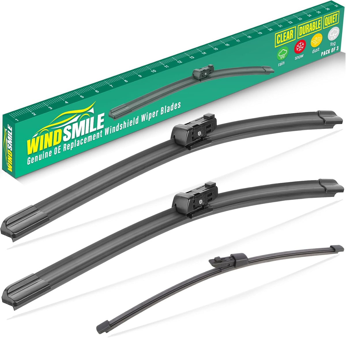 26" 16" 11" Windshield Wiper Blades Replacement for Chevrolet Chevy Trax 2024 2025 2026 Premium All Weather Front Rear Wipers Set - OEM Quality (Pack of 3) - Colors E