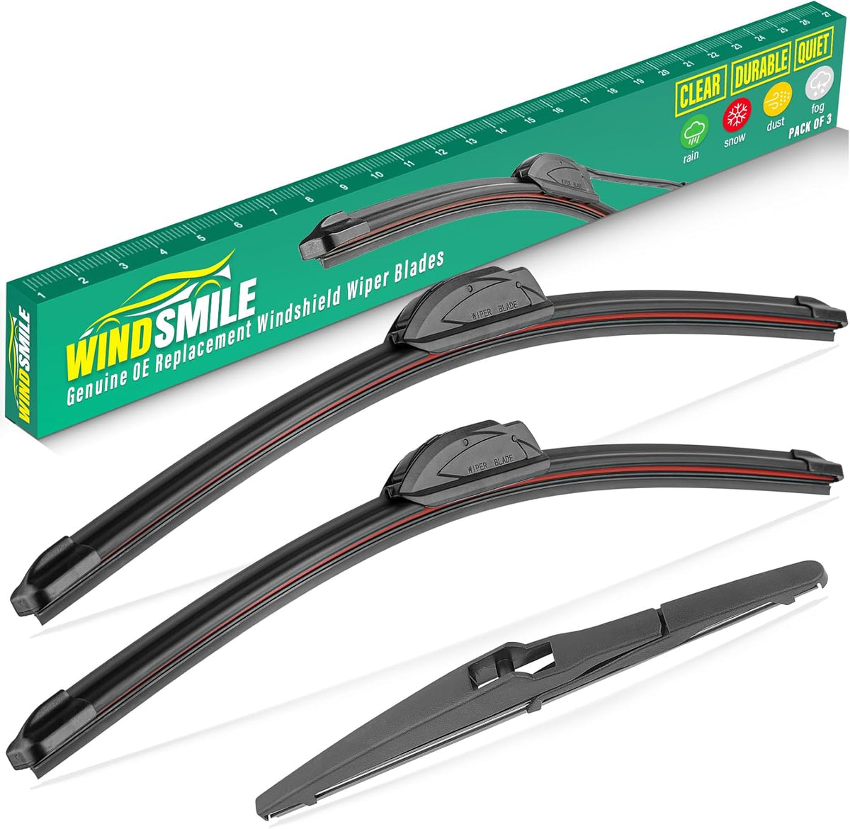 26" 16" 11" Windshield Wiper Blades Replacement for Chevrolet Chevy Trax 2024 2025 2026 Premium All Weather Front Rear Wipers Set - OEM Quality (Pack of 3) - Colors C