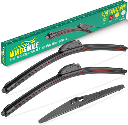26" 16" 12" Windshield Wiper Blades Replacement for Toyota RAV4 2019 2020 2021 2022 2023 2024 2025 RAV 4 / Mazda 5 2006-2015 Premium All Weather Front Rear Wipers Set - OEM Quality (Pack of 3) - Colors C