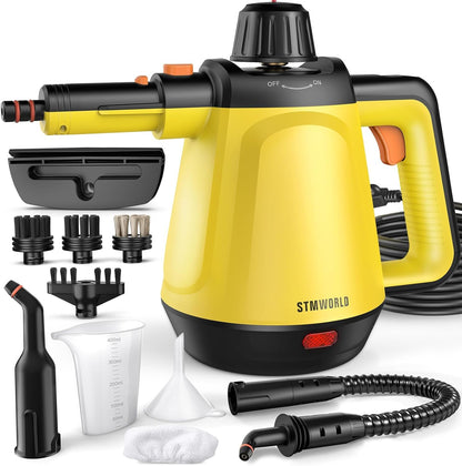 Steam Cleaner, Handheld Steam Cleaner for Home, 1200W Multi-Surface Steamer for Cleaning with 10 Tools, Deep Cleaning for Bathrooms, Kitchens, Upholstery, Windows, Shower, Tile, Grout and Car