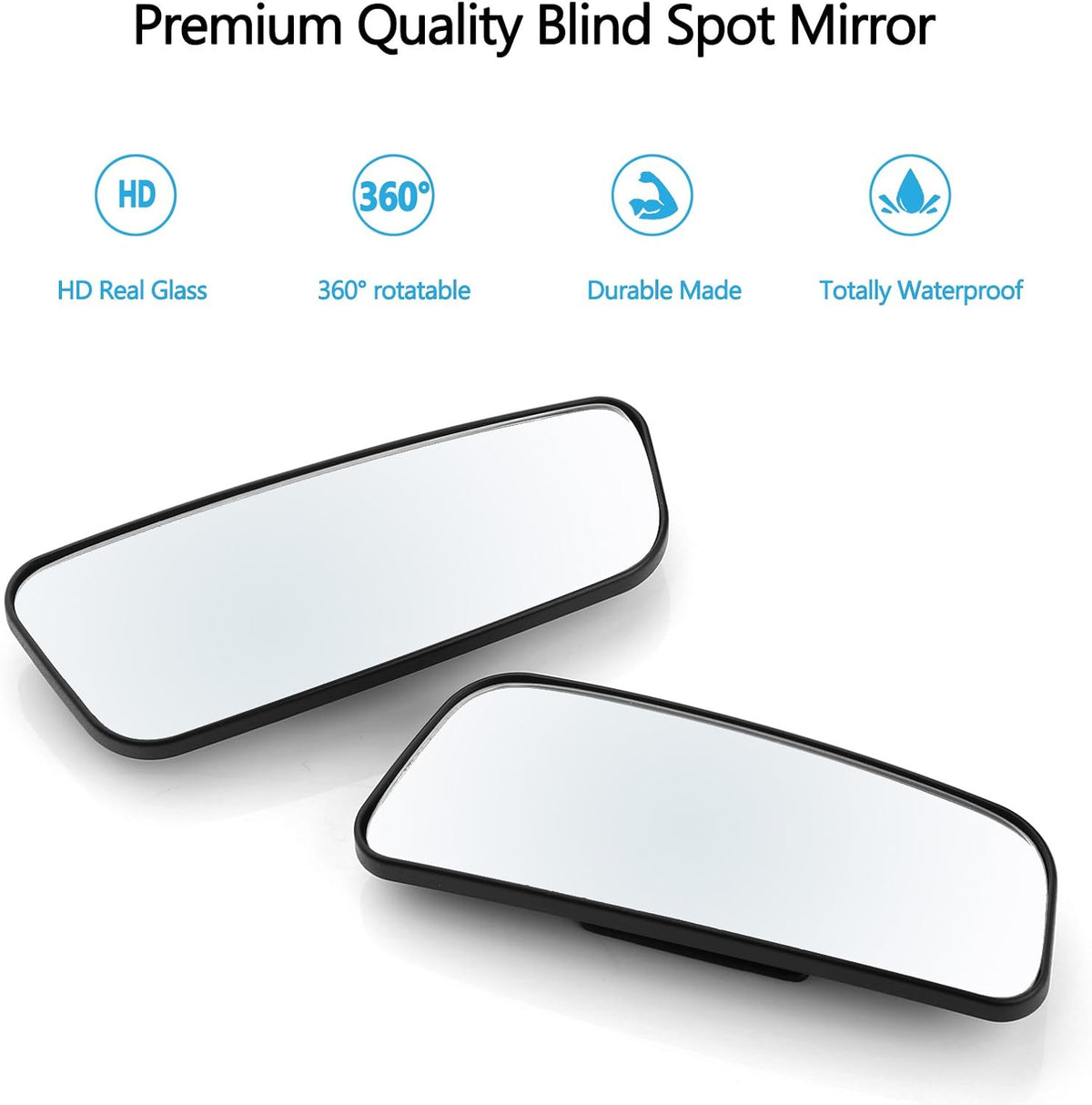 Blind Spot Mirror for Cars LIBERRWAY Car Side Mirror Auto Wide Angle Convex Rear View Stick On Design, Adjustable, 2 Pack