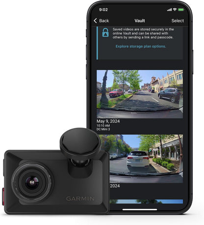 Garmin Dash Cam™ Mini 3, Ultracompact 1080p HD Dash Cam with a 140-degree Field of View, Built in Clarity™ Polarizer, Voice Controlled, Automatic Recording
