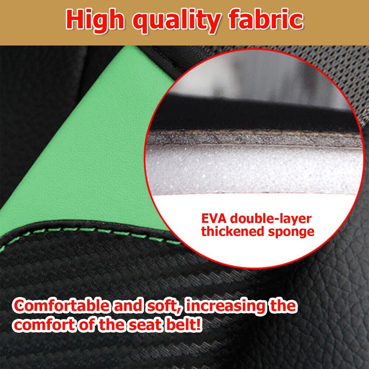 AUCELI 2PCS Car Seat Belt Cover, Carbon Fiber Seatbelt Shoulder Strap Covers, Breathable Leather Soft Harness Pad Protect Your Neck and Shoulder Compatible with Cars