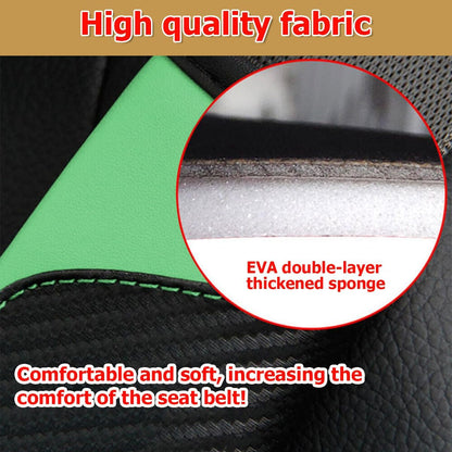 AUCELI 2PCS Car Seat Belt Cover, Carbon Fiber Seatbelt Shoulder Strap Covers, Breathable Leather Soft Harness Pad Protect Your Neck and Shoulder Compatible with Cars