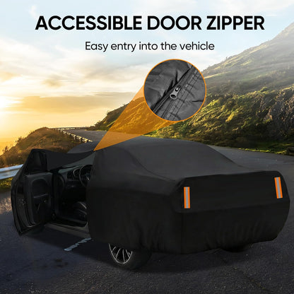 NEVERLAND Sedan Car Cover Waterproof Heavy Duty All Weather Protection Snow Anti-UV Windproof Outdoor Full Car Cover Fit for Automobiles BMW/Mercedes-Benz/Honda（for Car Size:183''L x 70''W x 59''H）