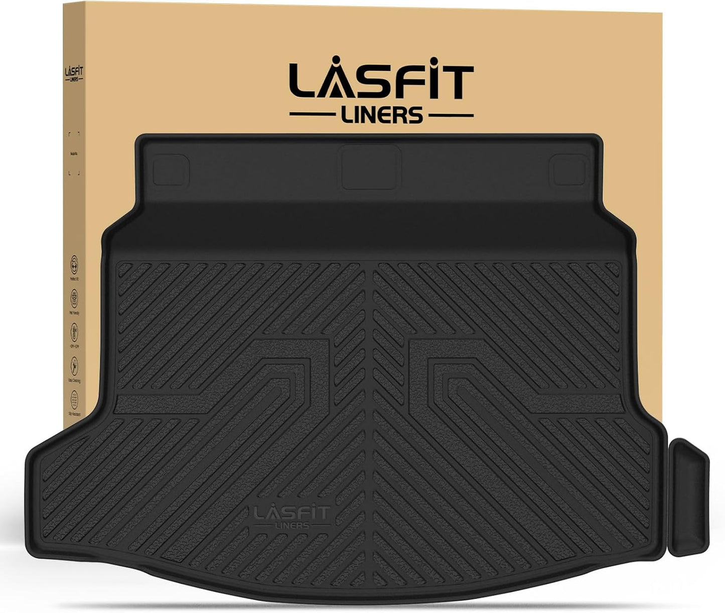 LASFIT Cargo Liner for Honda CR-V 2026 2025 2024 2023 (Gasoline & Hybrid & e:FCEV) All Weather TPE Car Trunk Mat (Upper Position), Cargo Only Black
