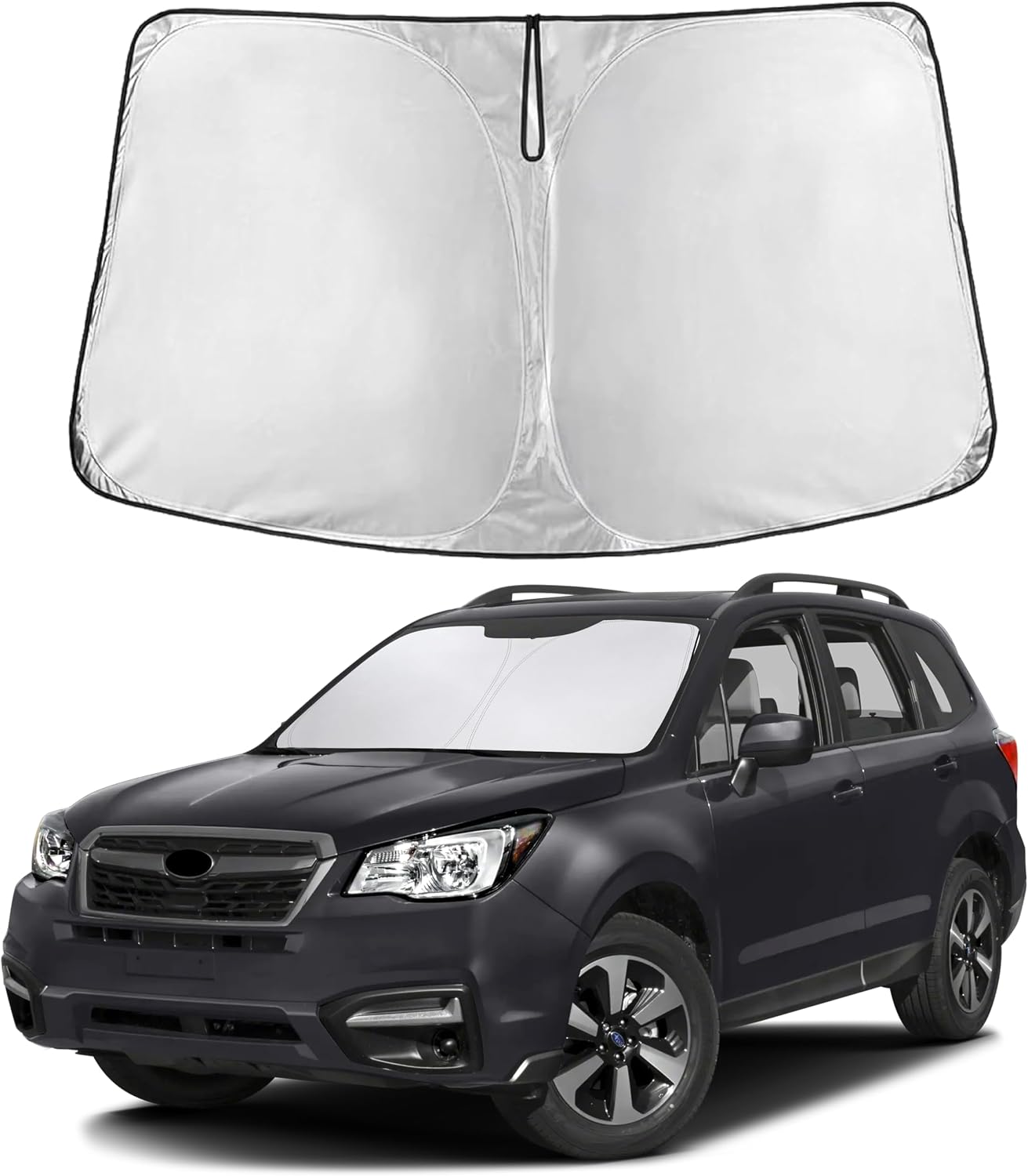 EcoNour Car Windshield Sun Shade | 2025 Upgraded Innovative No-Light-Pass Technology for Maximum Coverage | Foldable Sun Shade Keeps Your Vehicle Cool | Must-Have Car Accessories | Small (59" x 29") - Colors N
