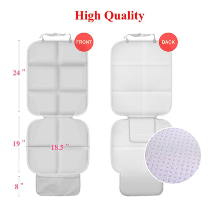 Meolsaek Car Seat Protector for Child Car Seat, Durable 600D Fabric Waterproof Car Seat Cover with Thick Pad Non-Slip Backing，No Imprints (Black 2pcs)