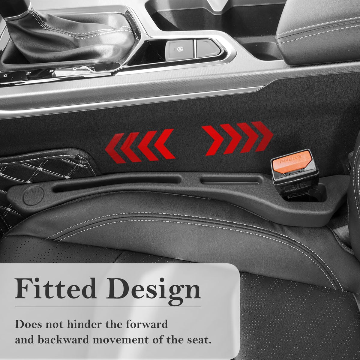 Car Seat Gap Filler 2-Pack, Universal Car Seat Gap Filler Organizer, Seat Gap Plug – Fills Gap Between Seat & Console, Drop-Proof Guard for Phones, Keys & Cards, Fits Cars, SUVs, Trucks, Black
