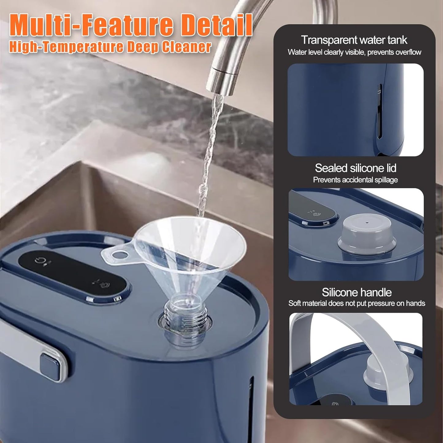 Foandbevi 7 in 1 Steam Cleaner 2500W High Pressure Steamer for Cleaning, Car Steamer Handheld Steam Cleaner for Home Use, Hardwood Floor Steam Cleaner for Upholstery, Kitchen, Bathroom, Grout