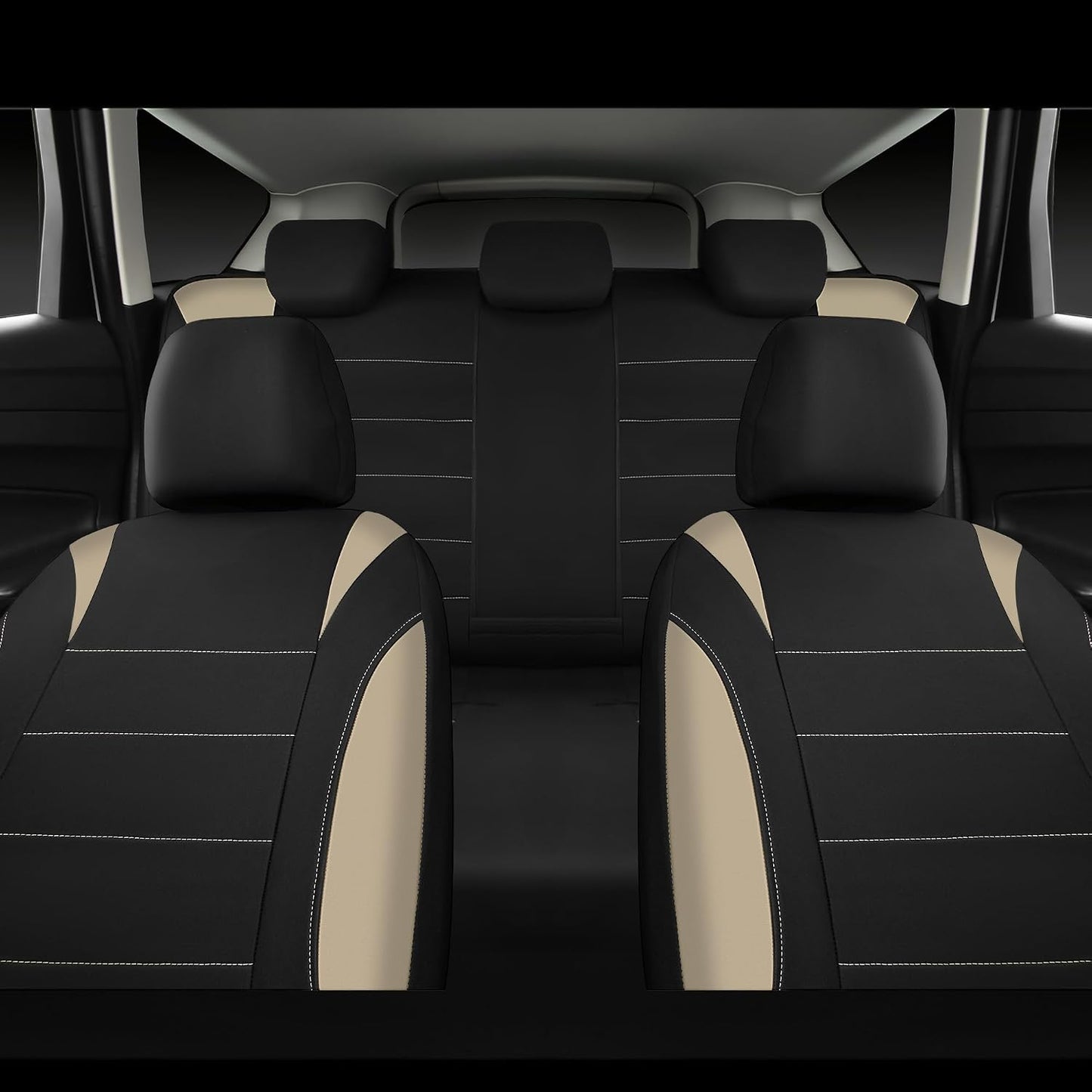 CAR PASS Waterproof Car Seat Covers Front Seats Only with 5mm Composite EVA, Neoprene Car Seat Cover with Separate Headrest Cover, Quick Setup Universal Fit for Car SUV Trucks,Airbag Compatible（Gray