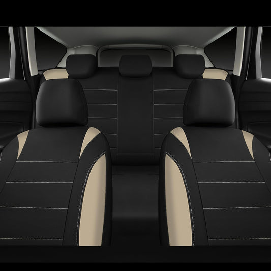 CAR PASS Waterproof Car Seat Covers Front Seats Only with 5mm Composite EVA, Neoprene Car Seat Cover with Separate Headrest Cover, Quick Setup Universal Fit for Car SUV Trucks,Airbag Compatible（Gray