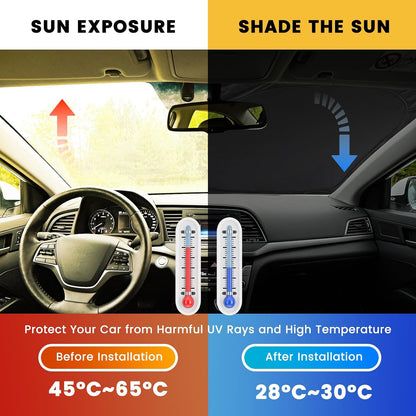 Iridescent Sun Shade for Car Windshield, Foldable Universal Car Windshield Upgrade Sunshade Enhanced UV Rays Reflective Sun Visor Shade Keeps Vehicle Cool