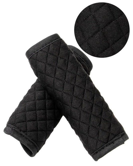 2 Pack Car Seat Belt Covers for Baby Kids, Reversible Soft Car Seat Shoulder Strap Pads, Seatbelt Cushion, Neck Strap Covers for Stroller, Carrier, Pushchair (Black Star)