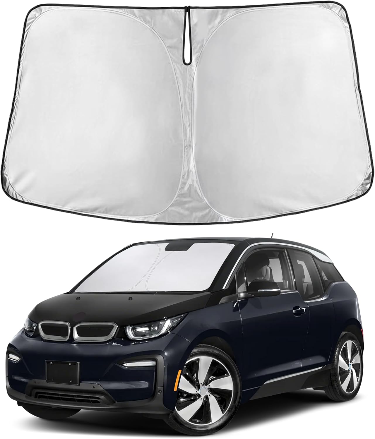 EcoNour Car Windshield Sun Shade | 2025 Upgraded Innovative No-Light-Pass Technology for Maximum Coverage | Foldable Sun Shade Keeps Your Vehicle Cool | Must-Have Car Accessories | Small (59" x 29") - Colors N