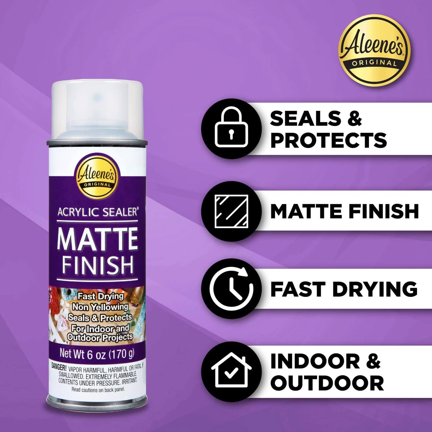 Aleene's 26412 Spray Gloss Finish, 6 Oz Acrylic Sealer, Original Version, Clear - Gloss