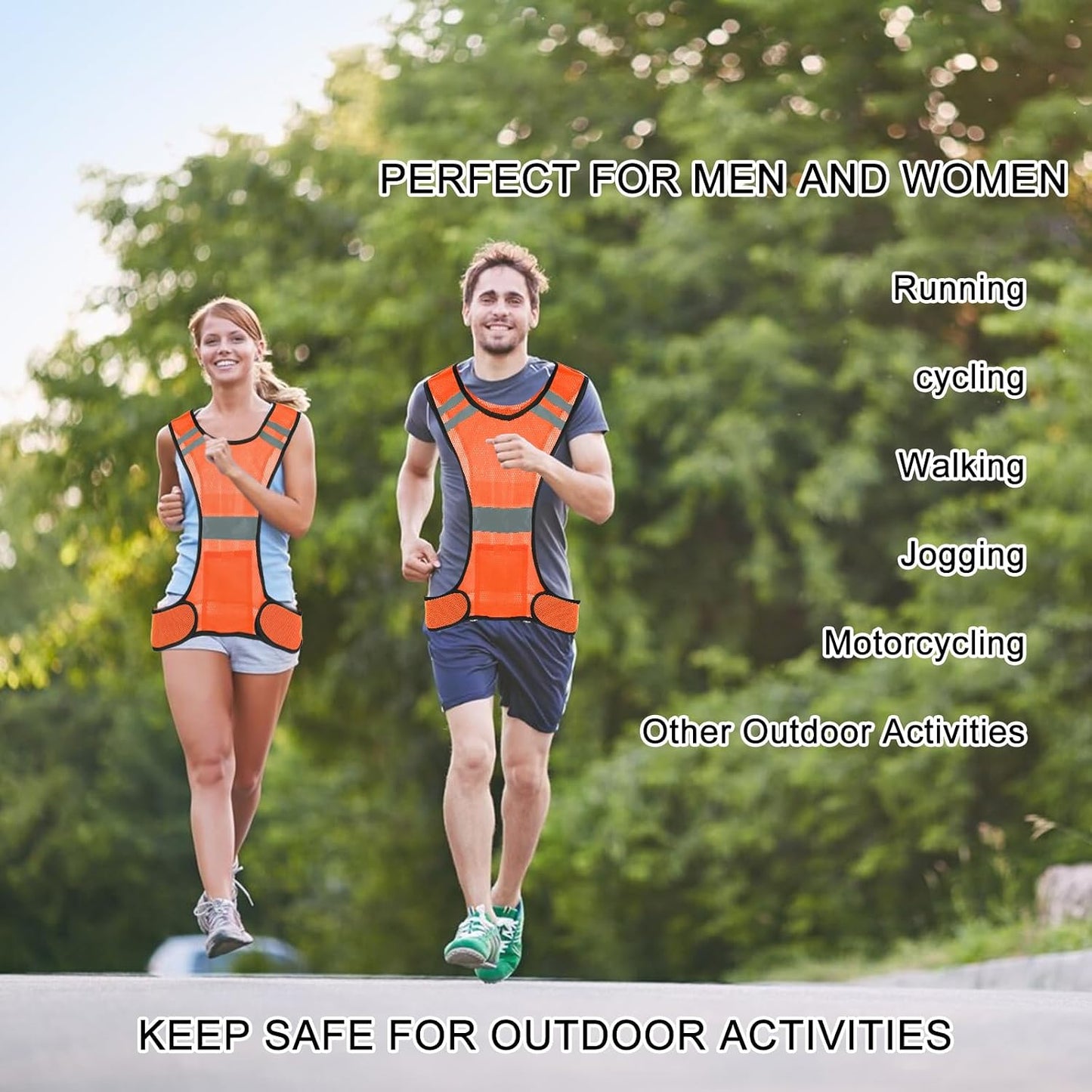 Ptwola Reflective Running Vest High Visibility Running Gear with Large Pocket Night Lightweight Reflective Safety Vest