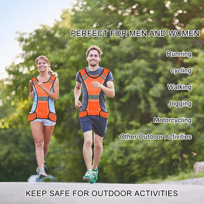 Ptwola Reflective Running Vest High Visibility Running Gear with Large Pocket Night Lightweight Reflective Safety Vest