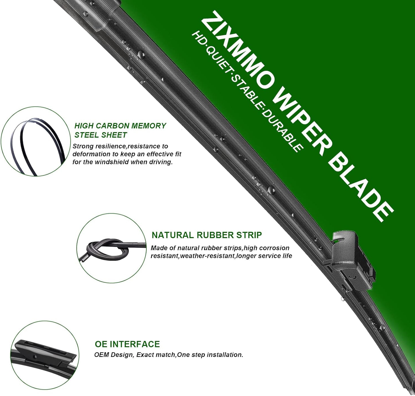 3 Factory Wiper Blade Replacement for Subaru Impreza 2017-2020 2021 2022 2023 Crosstrek 2018-2021 2022 2023 Original Equipment Windshield Wiper Blades Set - 26"/16"/12"(Set of 3) Top Lock - Colors A
