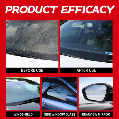 Auto Glass Cleaner & Oil Film Remover - Removes Water Spots, Rain Marks, Anti-Fog Spray for Windshield, Windows, Mirrors. Streak-Free Kit with Sponge, Restores Clarity on Tinted/Home Glass (5.2oz)